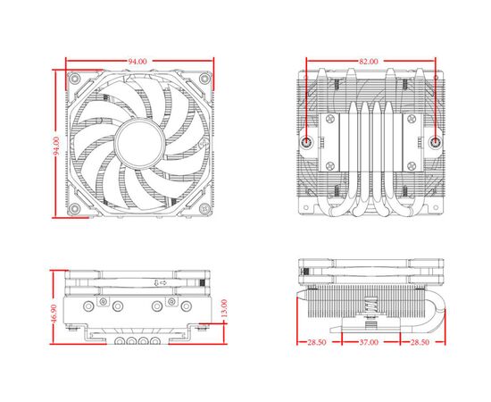 Кулер до процесора ID-Cooling IS-40-XT BLACK, зображення 9 Кулер до процесора ID-Cooling IS-40-XT BLACK, зображення 9