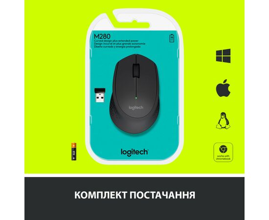 Мышка Logitech M280 Black (910-004287), изображение 8 Мышка Logitech M280 Black (910-004287), изображение 8