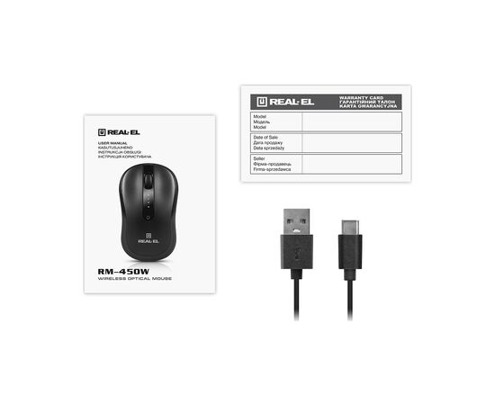 Мышка REAL-EL RM-450W Wireless/Bluetooth Black/Gray (EL123200046), изображение 10 Мышка REAL-EL RM-450W Wireless/Bluetooth Black/Gray (EL123200046), изображение 10