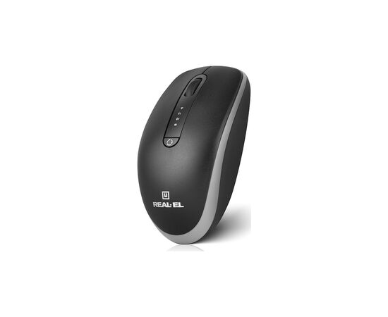 Мышка REAL-EL RM-455W Wireless/Bluetooth Black/Gray (EL123200047), изображение 2 Мышка REAL-EL RM-455W Wireless/Bluetooth Black/Gray (EL123200047), изображение 2