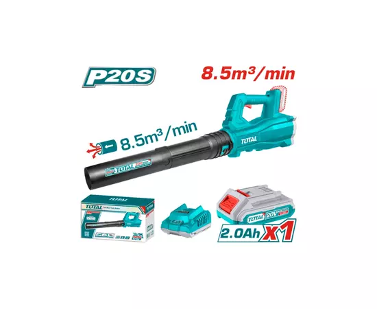 Воздуходувка Total TABLI203235 аккумуляторная, 20В, 2Ah, 15000 об/мин (TABLI203235), изображение 2 Воздуходувка Total TABLI203235 аккумуляторная, 20В, 2Ah, 15000 об/мин (TABLI203235), изображение 2