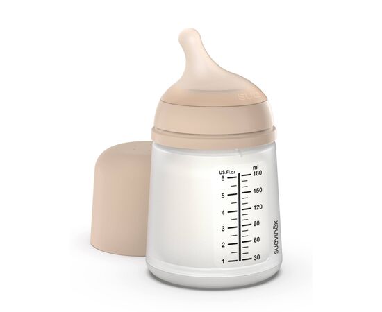 Набор для кормления новорожденных Suavinex Zero. Zero Beige (бутылка 180 мл + пустышка) (308426), изображение 3 Набор для кормления новорожденных Suavinex Zero. Zero Beige (бутылка 180 мл + пустышка) (308426), изображение 3