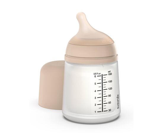 Бутылочка для кормления Suavinex Zero. Zero Beige 180 мл, адаптивный поток (308416)