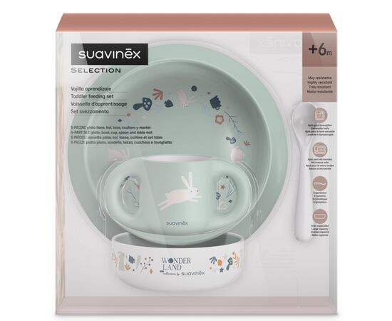 Набор детской посуды Suavinex Wonderland +6 мес. светло-зеленый (308807), изображение 7 Набор детской посуды Suavinex Wonderland +6 мес. светло-зеленый (308807), изображение 7