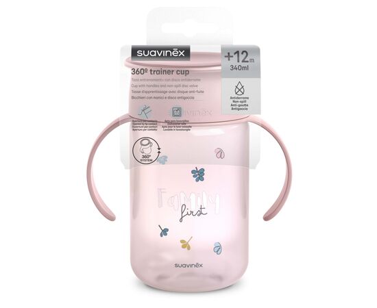 Поильник-непроливайка Suavinex Bear Family 340 мл +12 мес. розовая (402646), изображение 3 Поильник-непроливайка Suavinex Bear Family 340 мл +12 мес. розовая (402646), изображение 3