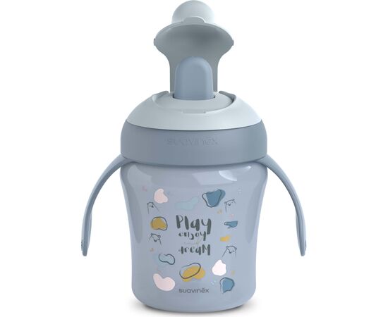 Поильник-непроливайка Suavinex Bear Family чашка с носиком, 200 мл +6 мес. голубая (402641), изображение 3
