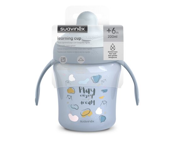 Поильник-непроливайка Suavinex Bear Family чашка с носиком, 200 мл +6 мес. голубая (402641), изображение 4