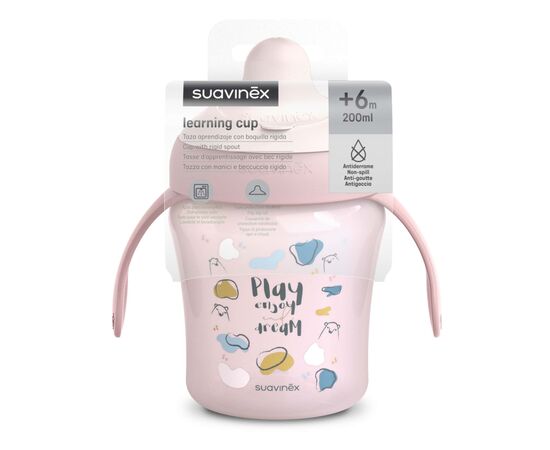 Поильник-непроливайка Suavinex Bear Family чашка с носиком, 200 мл +6 мес. розовая (402642), изображение 4