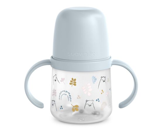 Поильник-непроливайка Suavinex Bear family чашка с силиконовым носиком, 150 мл +6 мес. голубая (308674), изображение 2