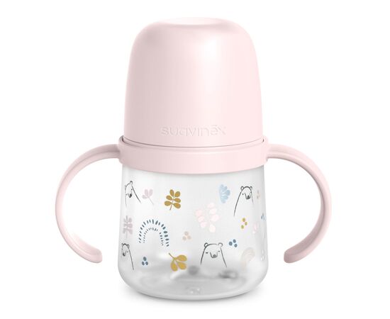 Поильник-непроливайка Suavinex Bear family чашка с силиконовым носиком, 150 мл,+6 мес., розовая (308675), изображение 2