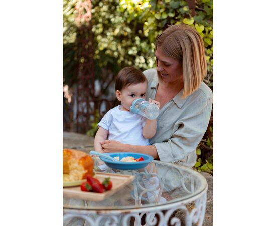 Поильник-непроливайка Suavinex Bear family чашка с силиконовым носиком, 270 мл,+6 мес голубая (308677), изображение 4