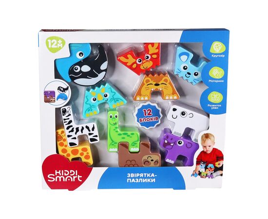 Развивающая игрушка Kiddi Smart Зверушки-пазлики (4562-KS), изображение 9 Развивающая игрушка Kiddi Smart Зверушки-пазлики (4562-KS), изображение 9