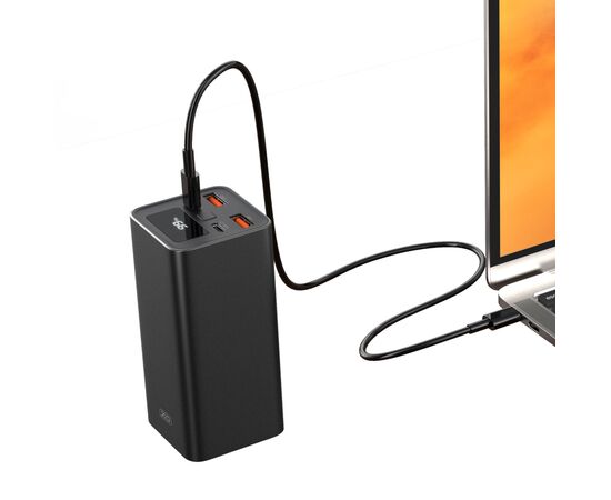 Батарея универсальная XO 20000mAh, PD/65W for laptop, QC/22.5W, black (PB97_Black), изображение 4 Батарея универсальная XO 20000mAh, PD/65W for laptop, QC/22.5W, black (PB97_Black), изображение 4