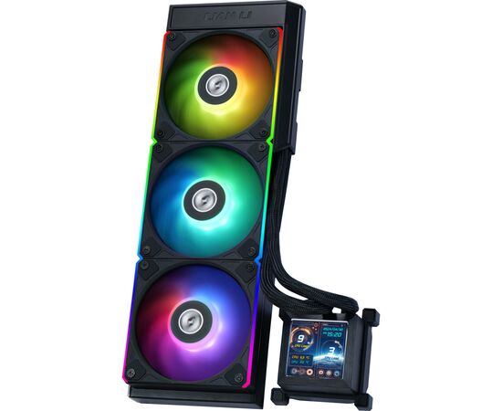 Система рідинного охолодження Lian Li HydroShift LCD 360R, Black (G89.GHSLCD36RB.00), зображення 2 Система рідинного охолодження Lian Li HydroShift LCD 360R, Black (G89.GHSLCD36RB.00), зображення 2