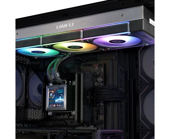 Система рідинного охолодження Lian Li HydroShift LCD 360R, Black (G89.GHSLCD36RB.00), зображення 5 Система рідинного охолодження Lian Li HydroShift LCD 360R, Black (G89.GHSLCD36RB.00), зображення 5