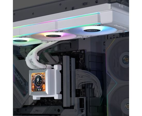 Система рідинного охолодження Lian Li HydroShift LCD 360R, White (G89.GHSLCD36RW.00), зображення 5 Система рідинного охолодження Lian Li HydroShift LCD 360R, White (G89.GHSLCD36RW.00), зображення 5