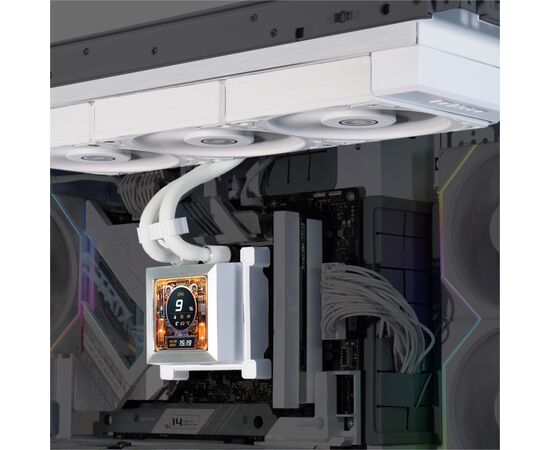 Система рідинного охолодження Lian Li HydroShift LCD 360S, White (G89.GHSLCD36SW.00), зображення 5 Система рідинного охолодження Lian Li HydroShift LCD 360S, White (G89.GHSLCD36SW.00), зображення 5