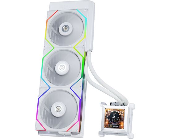 Система рідинного охолодження Lian Li HydroShift LCD 360TL, White (G89.GHSLCD36TW.00), зображення 2 Система рідинного охолодження Lian Li HydroShift LCD 360TL, White (G89.GHSLCD36TW.00), зображення 2