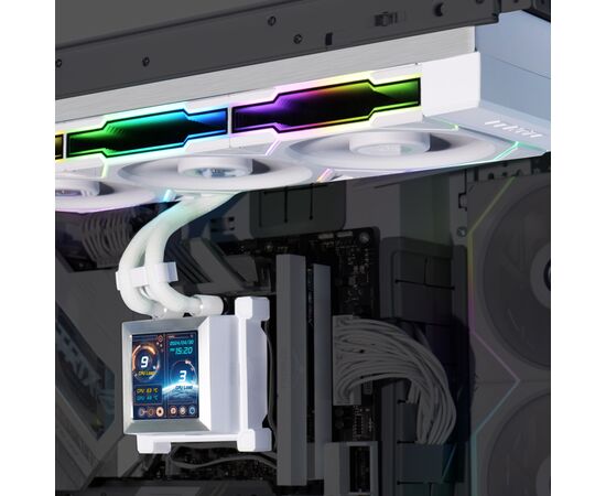 Система рідинного охолодження Lian Li HydroShift LCD 360TL, White (G89.GHSLCD36TW.00), зображення 5 Система рідинного охолодження Lian Li HydroShift LCD 360TL, White (G89.GHSLCD36TW.00), зображення 5