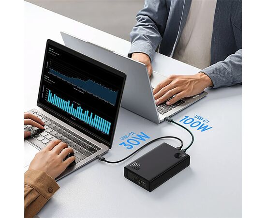 Батарея универсальная Baseus Adaman Metal Digital Display 24000mAh 140W, Black (P10021508113-00) (P10021507112-02), изображение 6 Батарея универсальная Baseus Adaman Metal Digital Display 24000mAh 140W, Black (P10021508113-00) (P10021507112-02), изображение 6