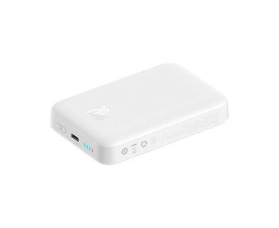 Батарея универсальная Baseus Wireless Magnetic Mini 10000mAh 20W, White (PPCX030002\PPCXM10) (P10022100212-00), изображение 6 Батарея универсальная Baseus Wireless Magnetic Mini 10000mAh 20W, White (PPCX030002\PPCXM10) (P10022100212-00), изображение 6