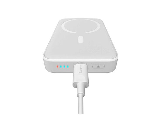 Батарея универсальная Baseus Wireless Magnetic Mini 10000mAh 20W, White (PPCX030002\PPCXM10) (P10022100212-00), изображение 7 Батарея универсальная Baseus Wireless Magnetic Mini 10000mAh 20W, White (PPCX030002\PPCXM10) (P10022100212-00), изображение 7