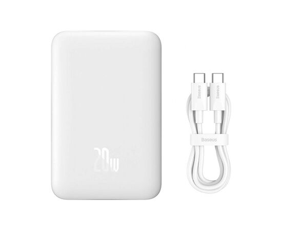 Батарея универсальная Baseus Wireless Magnetic Mini 10000mAh 20W, White (PPCX030002\PPCXM10) (P10022100212-00), изображение 8 Батарея универсальная Baseus Wireless Magnetic Mini 10000mAh 20W, White (PPCX030002\PPCXM10) (P10022100212-00), изображение 8