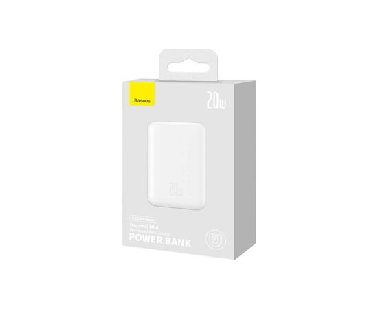 Батарея универсальная Baseus Wireless Magnetic Mini 10000mAh 20W, White (PPCX030002\PPCXM10) (P10022100212-00), изображение 9 Батарея универсальная Baseus Wireless Magnetic Mini 10000mAh 20W, White (PPCX030002\PPCXM10) (P10022100212-00), изображение 9