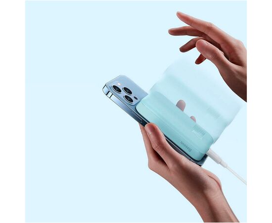 Батарея универсальная Baseus Wireless Magnetic Mini 10000mAh 20W, Blue (PPCX030003\PPCXM10) (P10022100312-00), изображение 10 Батарея универсальная Baseus Wireless Magnetic Mini 10000mAh 20W, Blue (PPCX030003\PPCXM10) (P10022100312-00), изображение 10