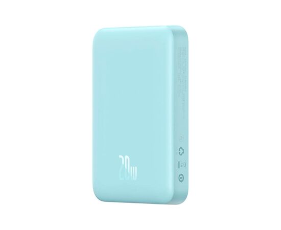Батарея универсальная Baseus Wireless Magnetic Mini 10000mAh 20W, Blue (PPCX030003\PPCXM10) (P10022100312-00), изображение 4 Батарея универсальная Baseus Wireless Magnetic Mini 10000mAh 20W, Blue (PPCX030003\PPCXM10) (P10022100312-00), изображение 4
