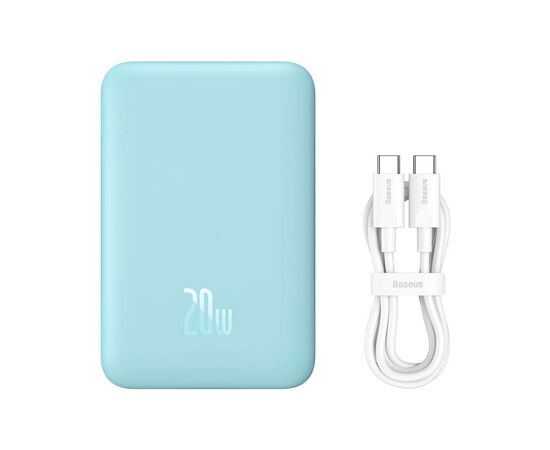 Батарея универсальная Baseus Wireless Magnetic Mini 10000mAh 20W, Blue (PPCX030003\PPCXM10) (P10022100312-00), изображение 8 Батарея универсальная Baseus Wireless Magnetic Mini 10000mAh 20W, Blue (PPCX030003\PPCXM10) (P10022100312-00), изображение 8