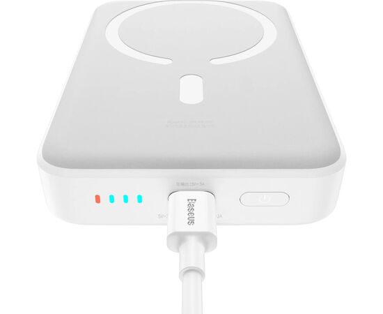 Батарея универсальная Baseus Magnetic Mini 10000mAh 30W, White (PPCX110002\PPCXM1030) (P10022105212-01), изображение 2 Батарея универсальная Baseus Magnetic Mini 10000mAh 30W, White (PPCX110002\PPCXM1030) (P10022105212-01), изображение 2