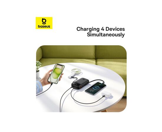 Батарея універсальна Baseus QPow2 20000mAh 30W, with 2*Type-C Cable, Black (P10055009113-00), зображення 7 Батарея універсальна Baseus QPow2 20000mAh 30W, with 2*Type-C Cable, Black (P10055009113-00), зображення 7