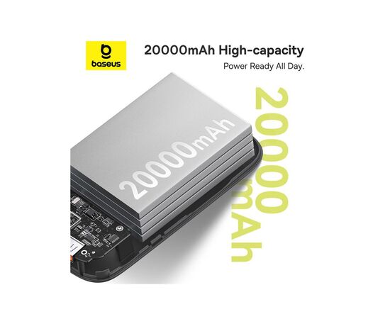 Батарея універсальна Baseus QPow2 20000mAh 30W, with 2*Type-C Cable, Black (P10055009113-00), зображення 8 Батарея універсальна Baseus QPow2 20000mAh 30W, with 2*Type-C Cable, Black (P10055009113-00), зображення 8