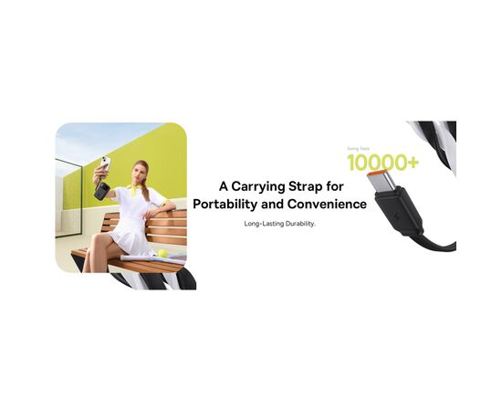 Батарея универсальная Baseus QPow2 20000mAh 30W, with 2*Type-C Cable, White (P10055009213-00), изображение 11 Батарея универсальная Baseus QPow2 20000mAh 30W, with 2*Type-C Cable, White (P10055009213-00), изображение 11