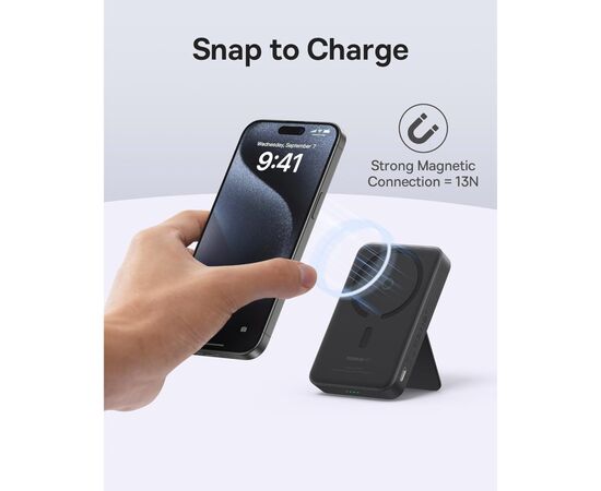 Батарея универсальная Baseus MagPro 5000mAh 20W, Black (PPCXZ05) (P10064100122-00), изображение 2 Батарея универсальная Baseus MagPro 5000mAh 20W, Black (PPCXZ05) (P10064100122-00), изображение 2