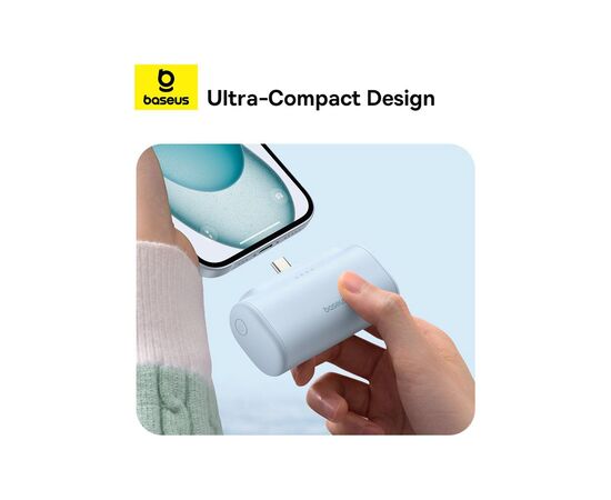 Батарея универсальная Baseus Compact 4900mAh 20W Lightning, White (PPWC05I) (P10068304212-00), изображение 4 Батарея универсальная Baseus Compact 4900mAh 20W Lightning, White (PPWC05I) (P10068304212-00), изображение 4