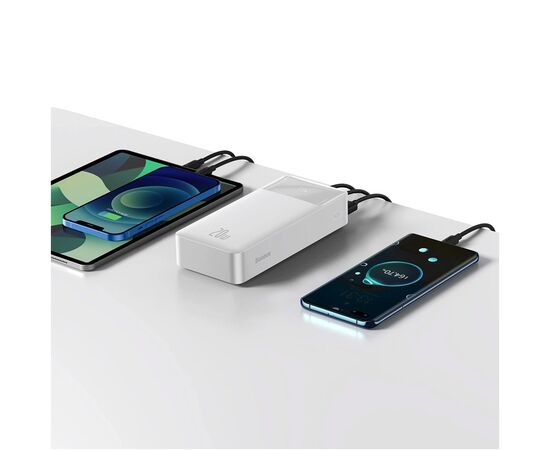 Батарея универсальная Baseus Bipow Overseas 30000mAh 20W, White (PPBD050402), изображение 8 Батарея универсальная Baseus Bipow Overseas 30000mAh 20W, White (PPBD050402), изображение 8