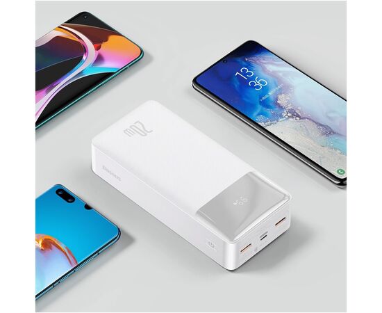 Батарея универсальная Baseus Bipow Overseas 30000mAh 20W, White (PPBD050402), изображение 9 Батарея универсальная Baseus Bipow Overseas 30000mAh 20W, White (PPBD050402), изображение 9