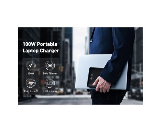 Батарея универсальная Baseus Blade Digital Display 20000mAh PD/100W, Black (PPDGL-01, PPBLD100-S) (PPBL000201), изображение 8 Батарея универсальная Baseus Blade Digital Display 20000mAh PD/100W, Black (PPDGL-01, PPBLD100-S) (PPBL000201), изображение 8