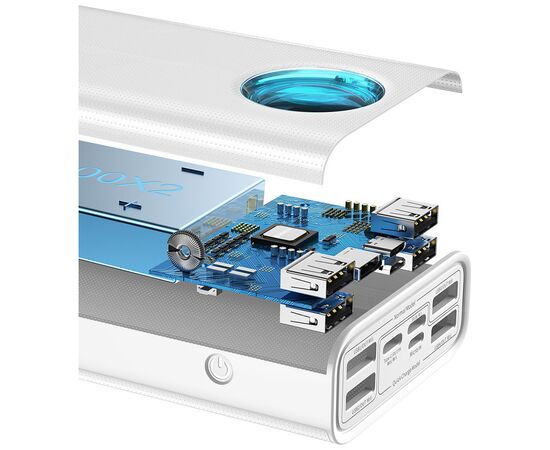 Батарея универсальная Baseus Amblight Digital Quick 30000mAh 65W, White (PPLG000102), изображение 5 Батарея универсальная Baseus Amblight Digital Quick 30000mAh 65W, White (PPLG000102), изображение 5