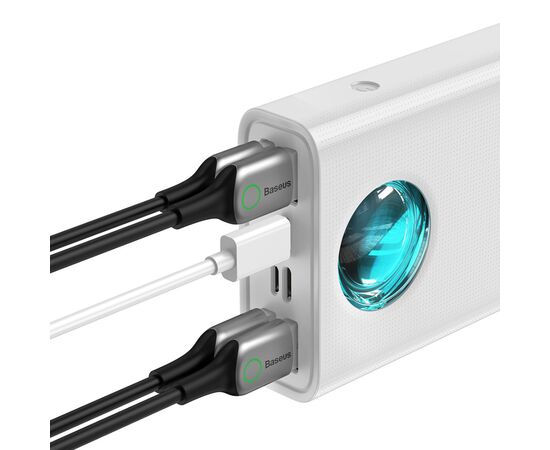 Батарея универсальная Baseus Amblight Digital Quick 30000mAh 65W, White (PPLG000102), изображение 6 Батарея универсальная Baseus Amblight Digital Quick 30000mAh 65W, White (PPLG000102), изображение 6