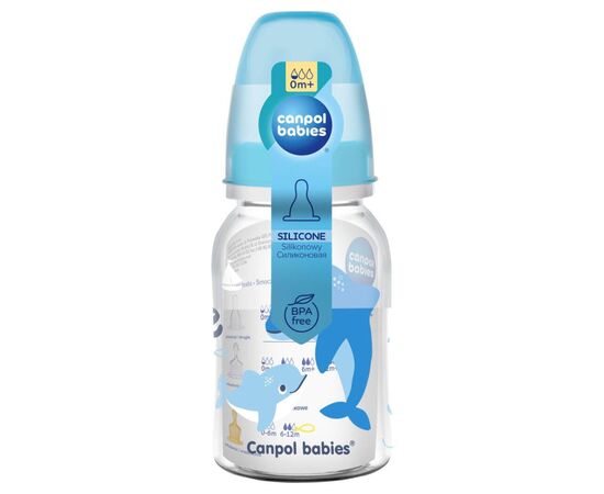 Бутылочка для кормления Canpol babies PP LOVE&SEA 120 мл голубая (59/300_blu), изображение 2 Бутылочка для кормления Canpol babies PP LOVE&SEA 120 мл голубая (59/300_blu), изображение 2