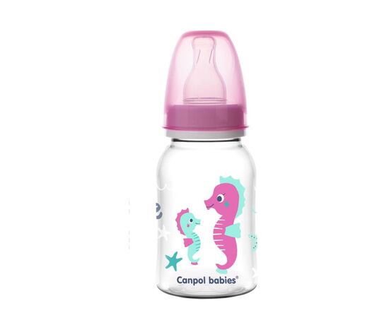 Пляшечка для годування Canpol babies PP LOVE&SEA 120 мл рожева (59/300_pin)