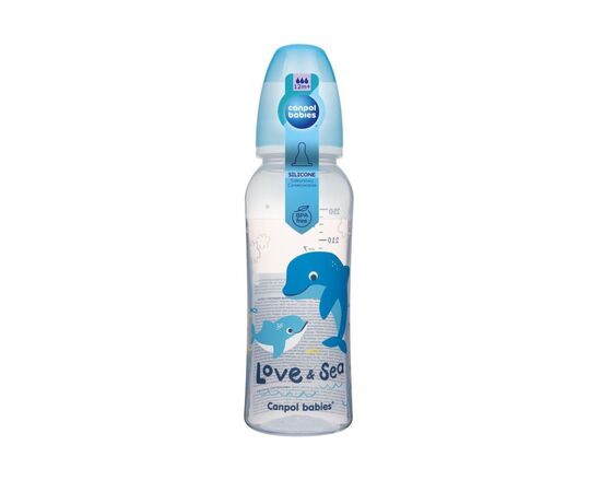 Бутылочка для кормления Canpol babies PP LOVE&SEA 250 мл голубая (59/400_blu), изображение 2 Бутылочка для кормления Canpol babies PP LOVE&SEA 250 мл голубая (59/400_blu), изображение 2