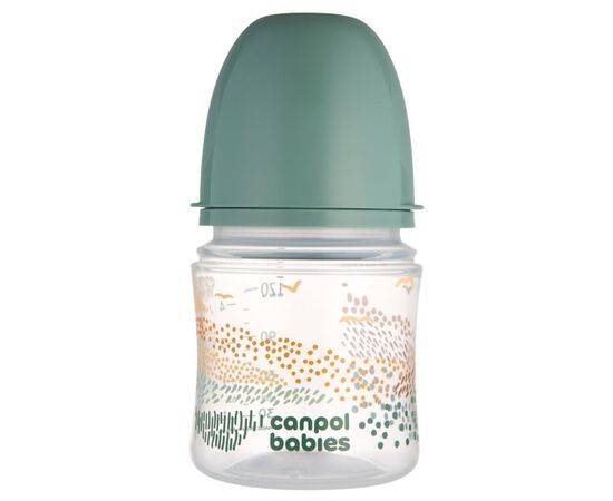 Пляшечка для годування Canpol babies Easystart MOUNTAINS антиколікова з широким отвором 120 мл зелена (35/242_gre)