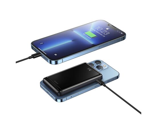 Батарея універсальна Baseus Magnetic Bracket 10000mAh 20W, White (PPCXZ10) (PPCX000002), зображення 7 Батарея універсальна Baseus Magnetic Bracket 10000mAh 20W, White (PPCXZ10) (PPCX000002), зображення 7