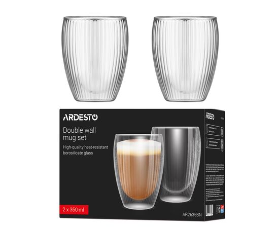 Набор стаканов Ardesto 350 мл 2 шт (AR2635BN), изображение 5 Набор стаканов Ardesto 350 мл 2 шт (AR2635BN), изображение 5