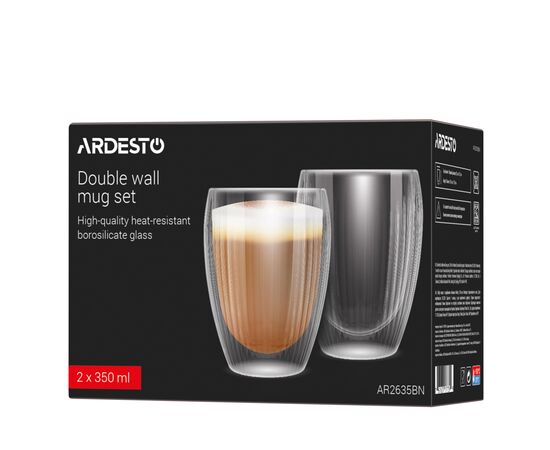 Набор стаканов Ardesto 350 мл 2 шт (AR2635BN), изображение 6 Набор стаканов Ardesto 350 мл 2 шт (AR2635BN), изображение 6
