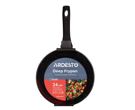 Сковорода Ardesto Gemini Cremona, 24см, алюміній, чорний (AR1924GMN), зображення 5